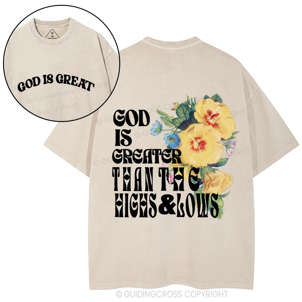 God Is Great Christian Washed T-Shirt