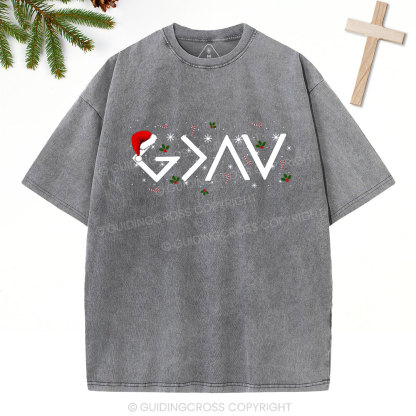 God Is Greater Than The Highs And Lows Christian Washed T-Shirt