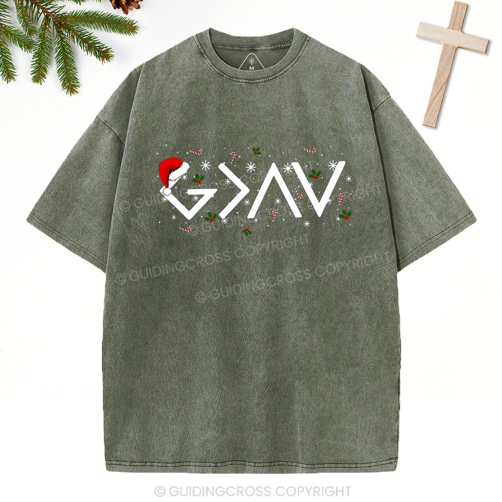 God Is Greater Than The Highs And Lows Christian Washed T-Shirt