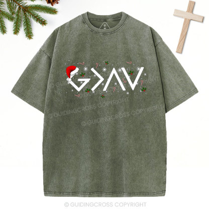 God Is Greater Than The Highs And Lows Christian Washed T-Shirt