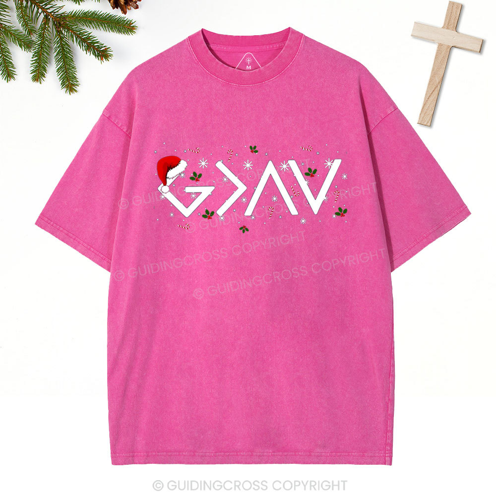 God Is Greater Than The Highs And Lows Christian Washed T-Shirt