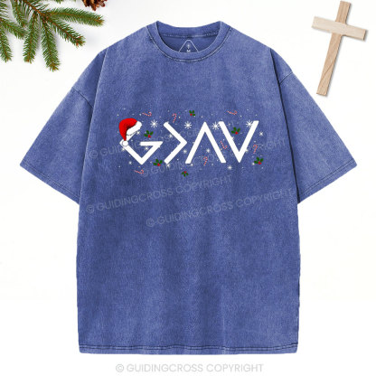 God Is Greater Than The Highs And Lows Christian Washed T-Shirt