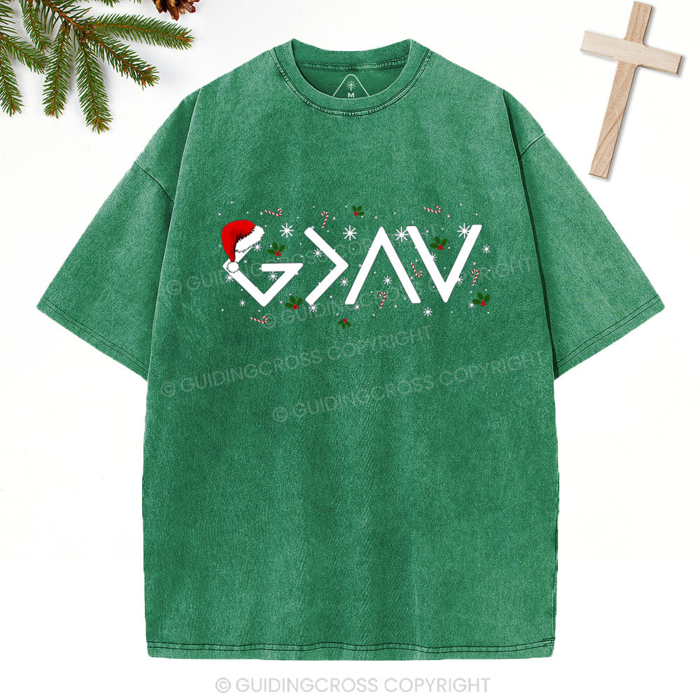 God Is Greater Than The Highs And Lows Christian Washed T-Shirt