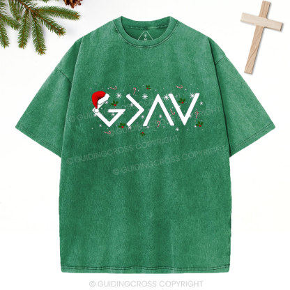 God Is Greater Than The Highs And Lows Christian Washed T-Shirt