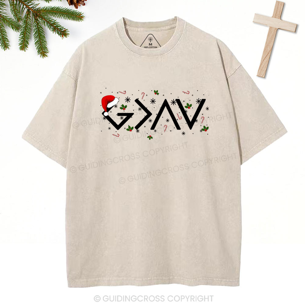 God Is Greater Than The Highs And Lows Christian Washed T-Shirt