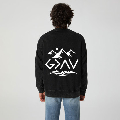 God Is Greater Than The Highs And The Lows Christian Washed Sweatshirt