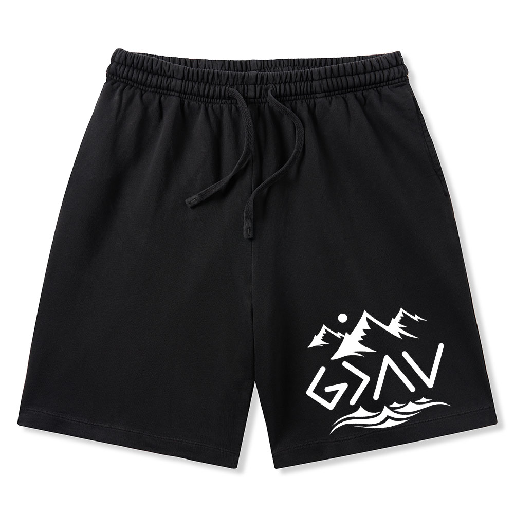 God Is Greater Than the Highs And Lows Christian Washed Shorts