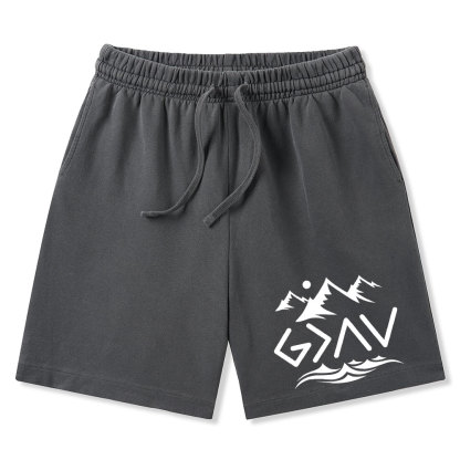 God Is Greater Than the Highs And Lows Christian Washed Shorts