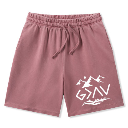God Is Greater Than the Highs And Lows Christian Washed Shorts