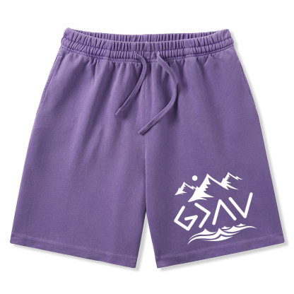 God Is Greater Than the Highs And Lows Christian Washed Shorts