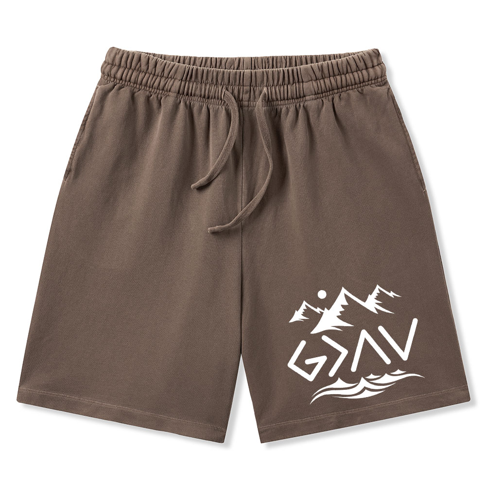 God Is Greater Than the Highs And Lows Christian Washed Shorts