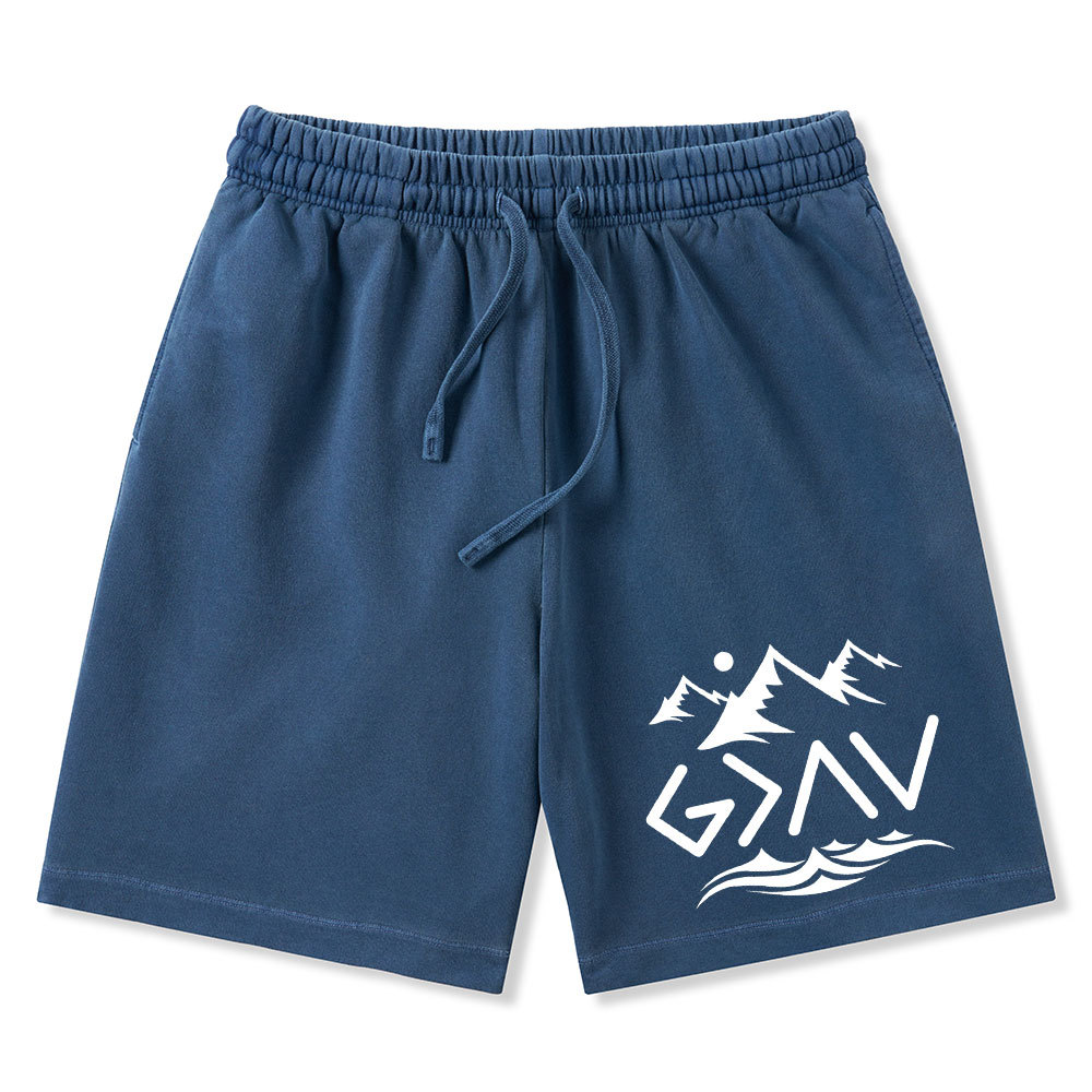 God Is Greater Than the Highs And Lows Christian Washed Shorts