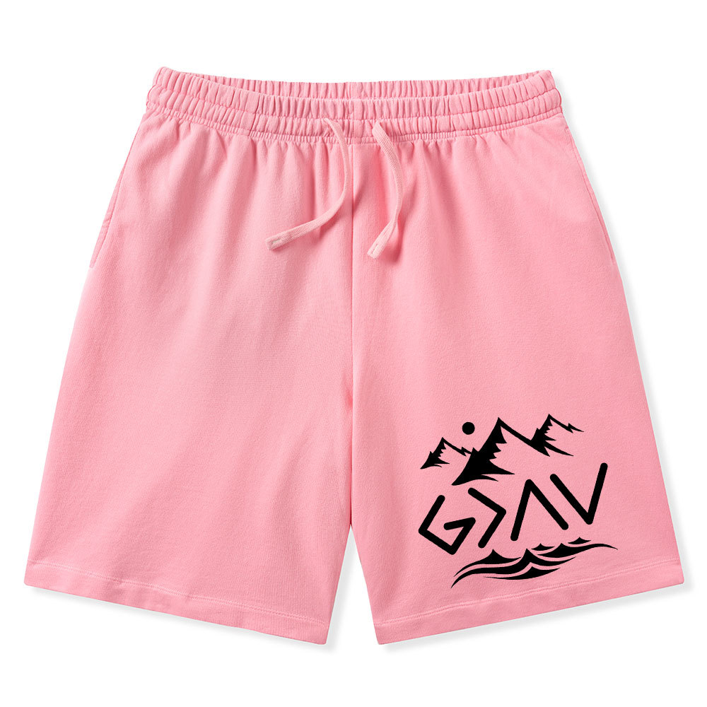 God Is Greater Than the Highs And Lows Christian Washed Shorts