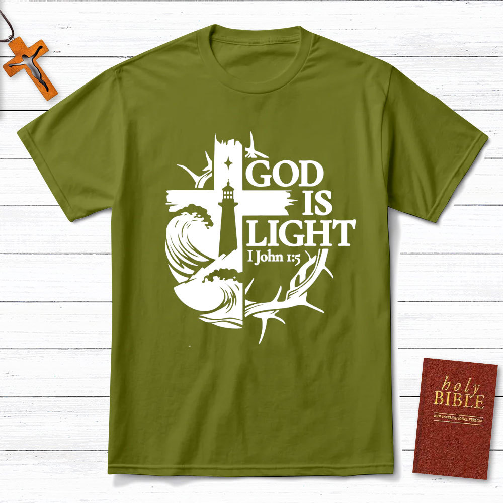 God Is Light Christian T-Shirt