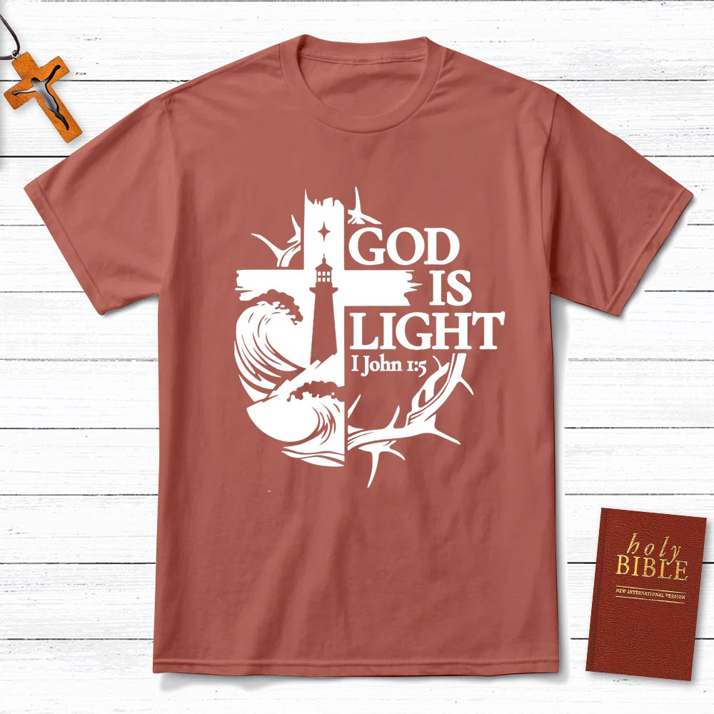 God Is Light Christian T-Shirt