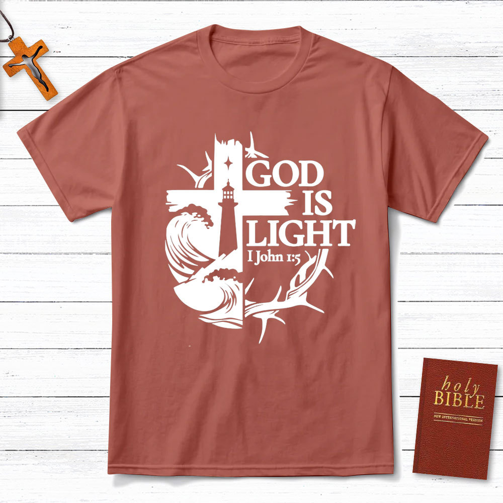 God Is Light Christian T-Shirt