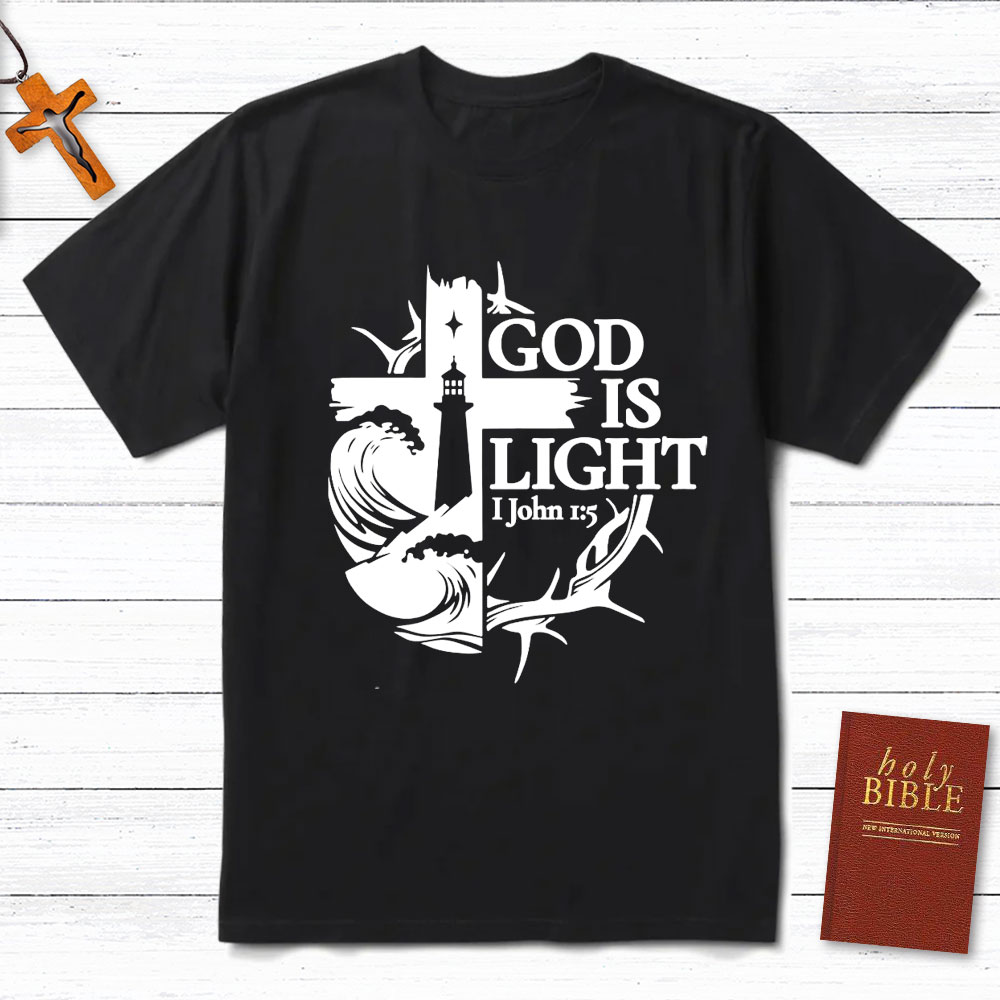 God Is Light Christian T-Shirt