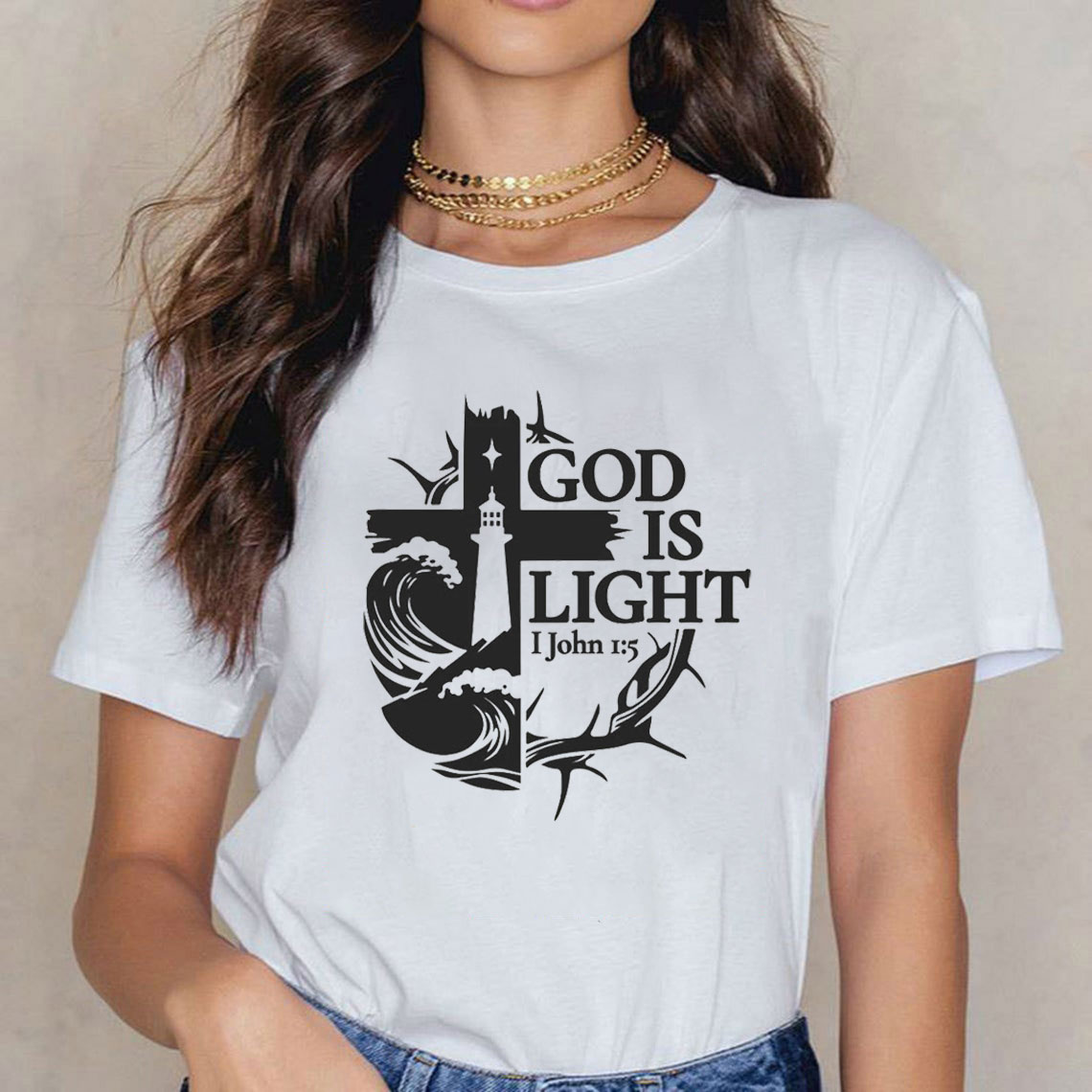 God Is Light Christian T-Shirt