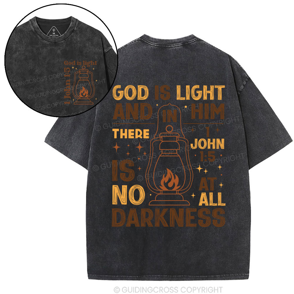 God Is Light Christian Washed T-Shirt