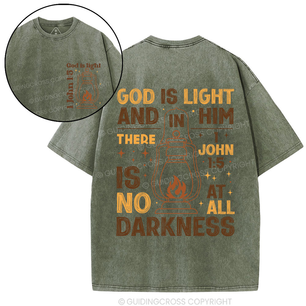 God Is Light Christian Washed T-Shirt