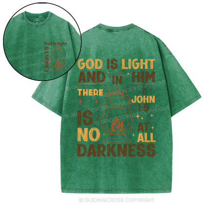 God Is Light Christian Washed T-Shirt