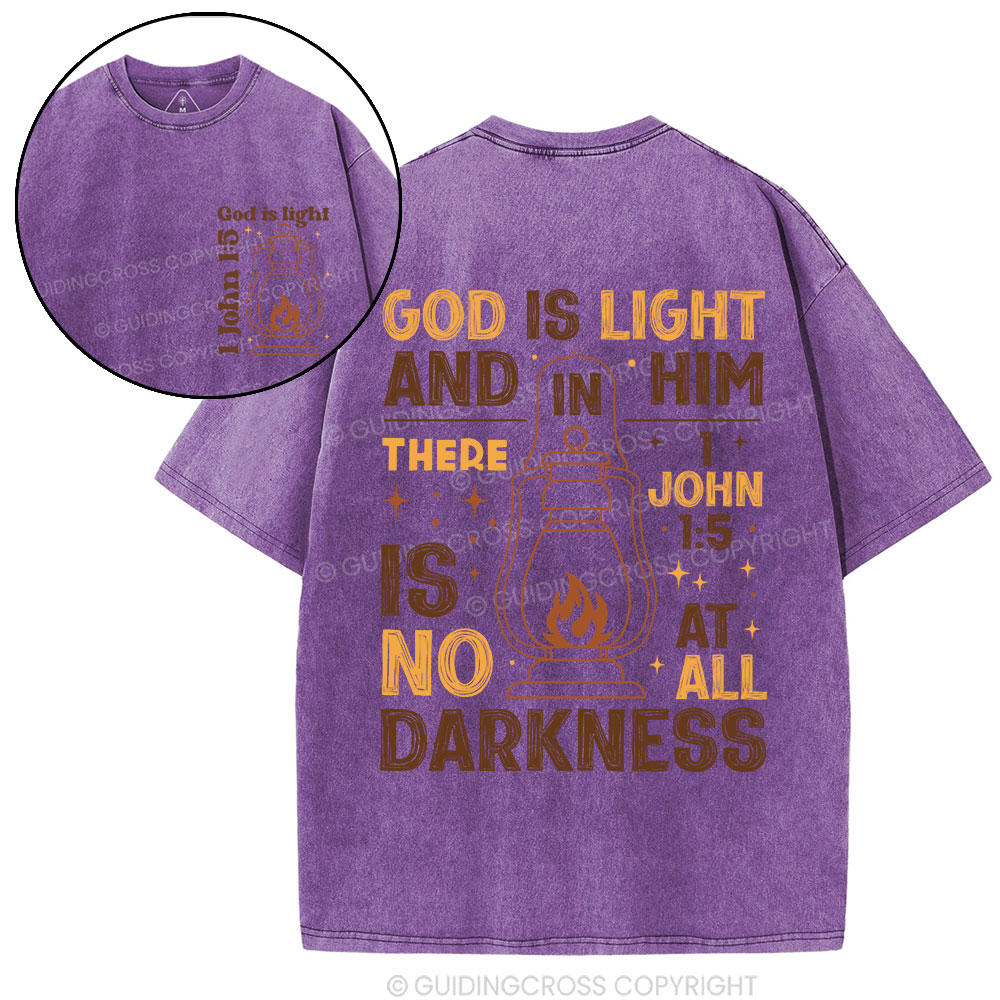 God Is Light Christian Washed T-Shirt