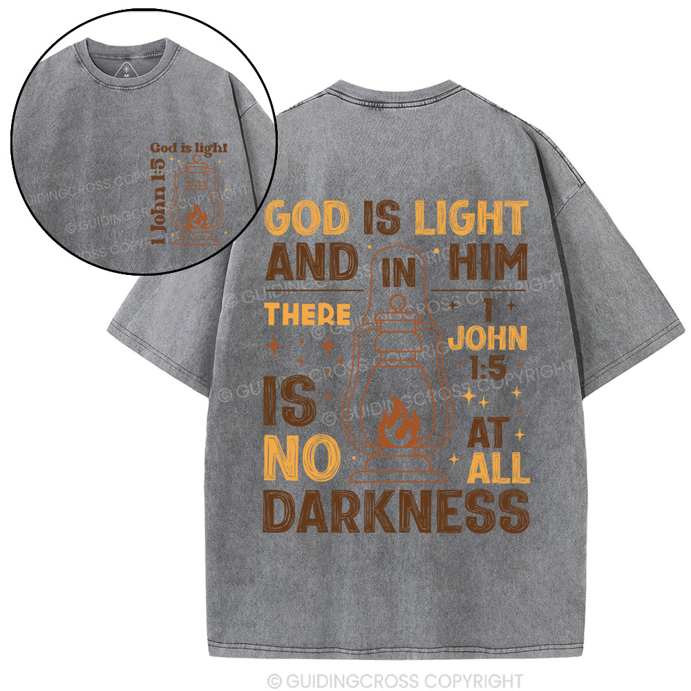 God Is Light Christian Washed T-Shirt