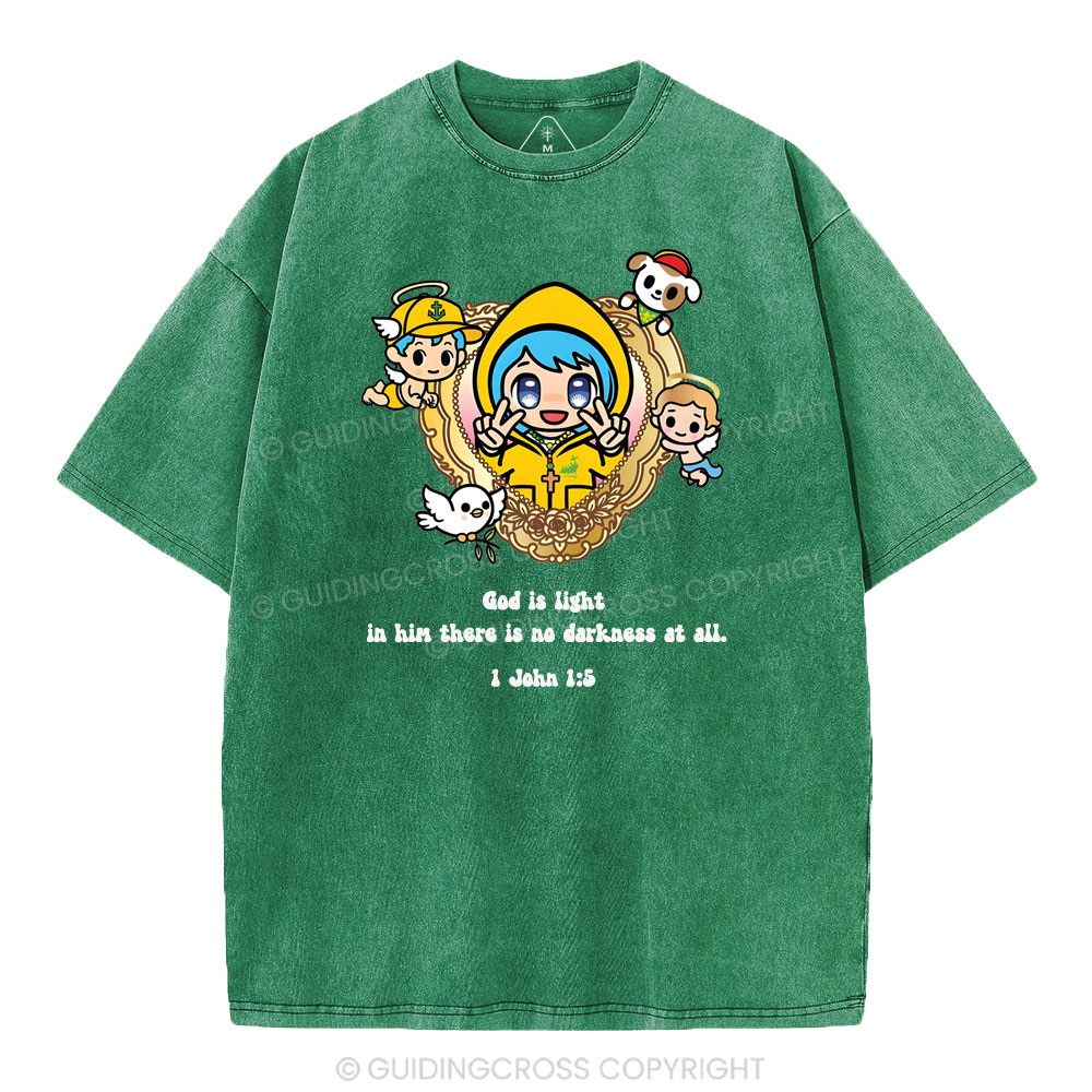 God Is Light  Christian Washed T-Shirt