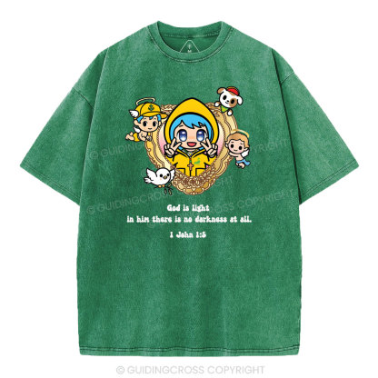 God Is Light  Christian Washed T-Shirt