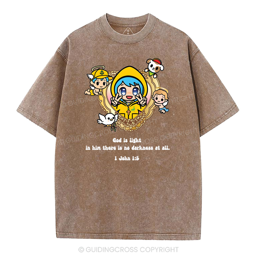 God Is Light  Christian Washed T-Shirt
