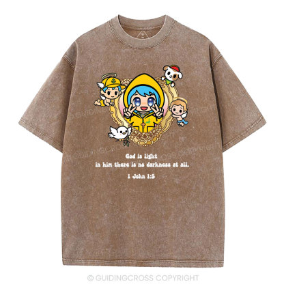 God Is Light  Christian Washed T-Shirt