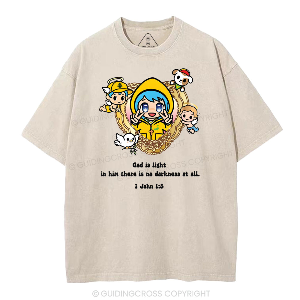 God Is Light  Christian Washed T-Shirt