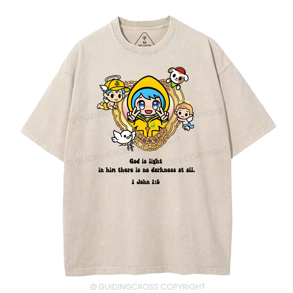 God Is Light  Christian Washed T-Shirt