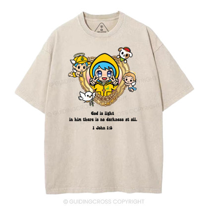 God Is Light  Christian Washed T-Shirt