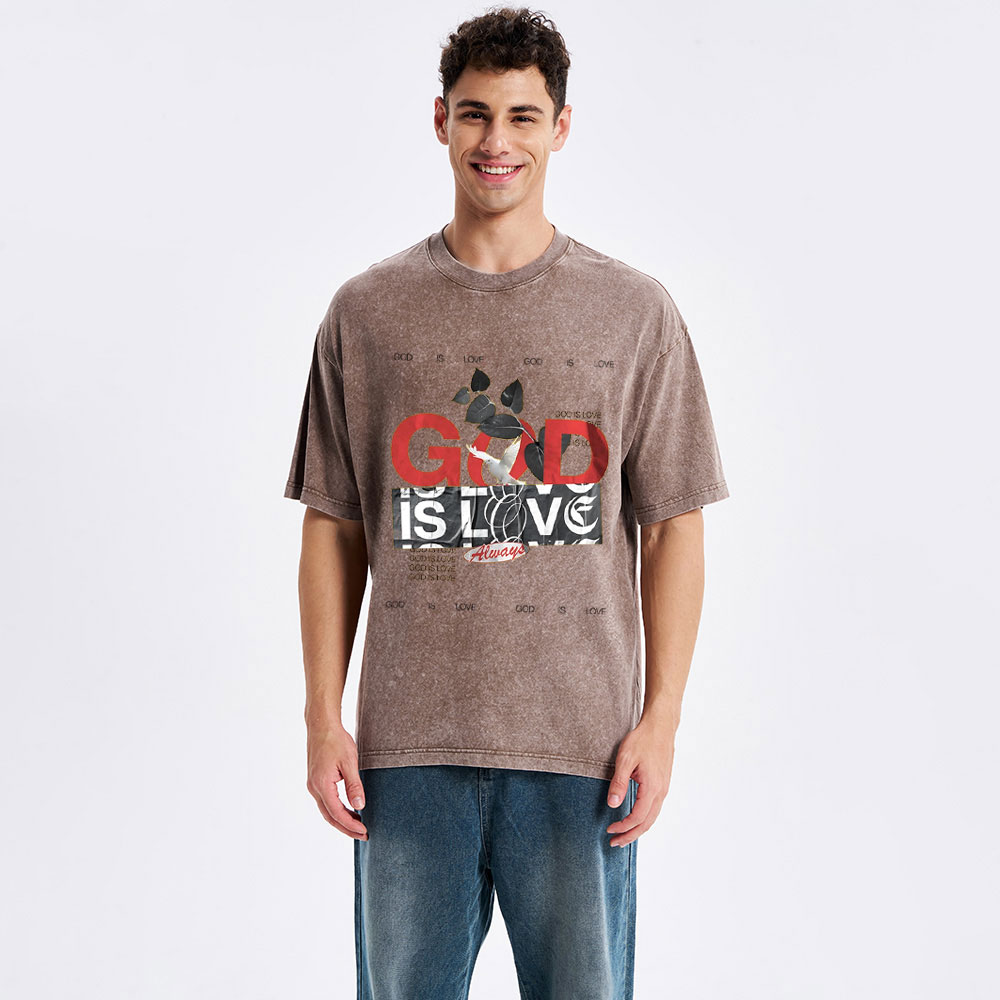 God Is Love Always Christian Washed T-Shirt