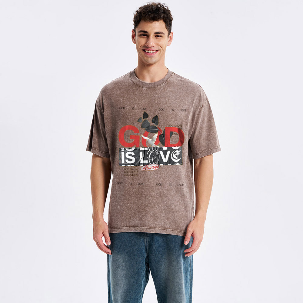 God Is Love Always Christian Washed T-Shirt