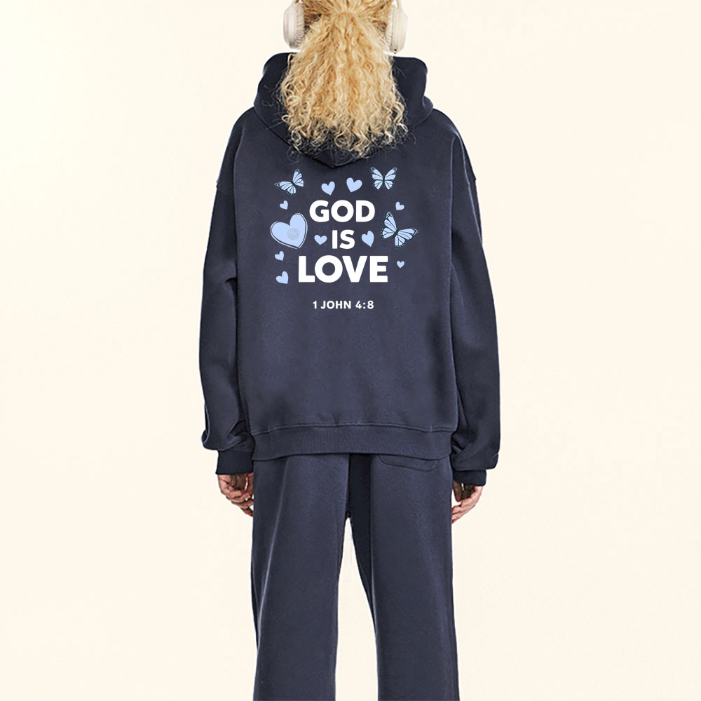 God Is Love Christian Fleece Hoodie Set