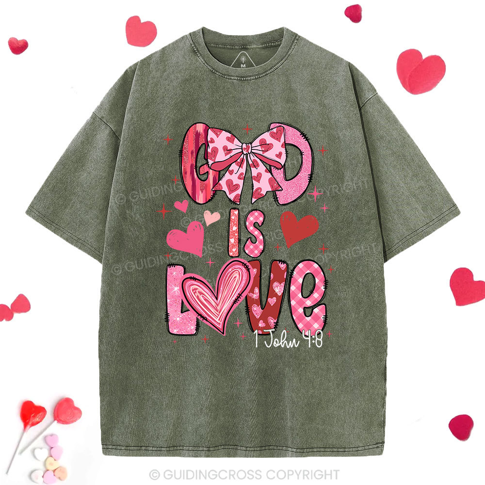 God Is Love  Christian Washed T-Shirt