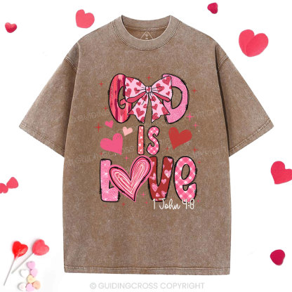 God Is Love  Christian Washed T-Shirt
