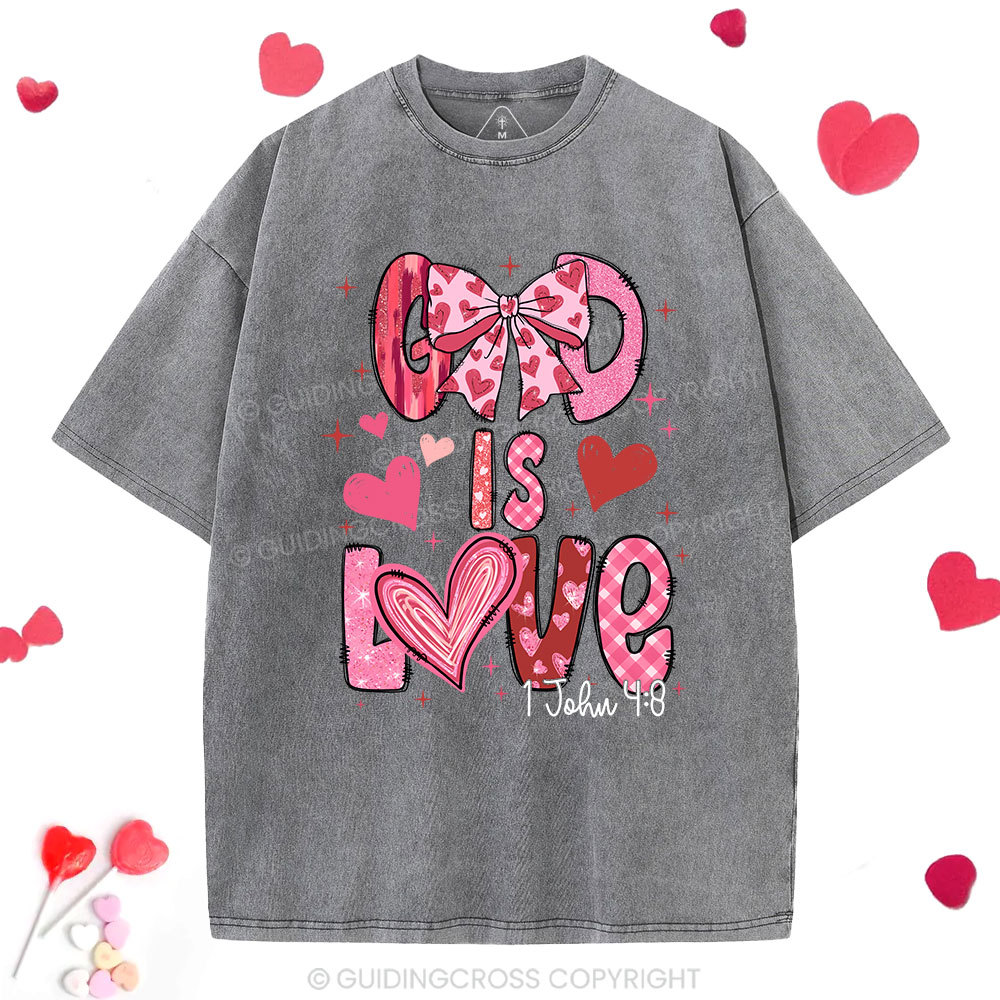 God Is Love  Christian Washed T-Shirt