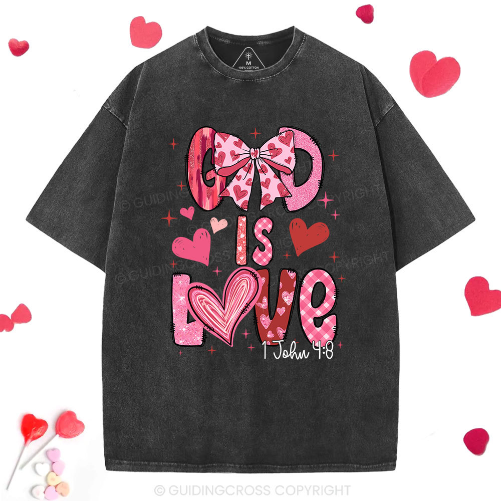God Is Love  Christian Washed T-Shirt