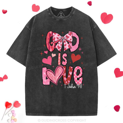 God Is Love  Christian Washed T-Shirt