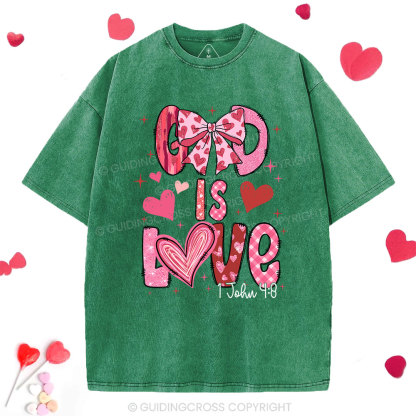 God Is Love  Christian Washed T-Shirt