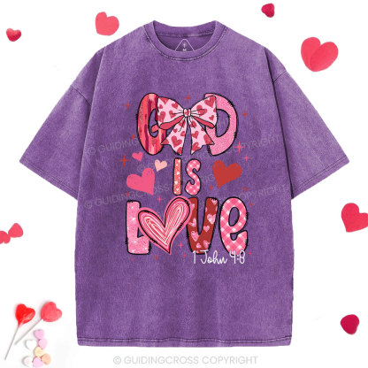 God Is Love  Christian Washed T-Shirt