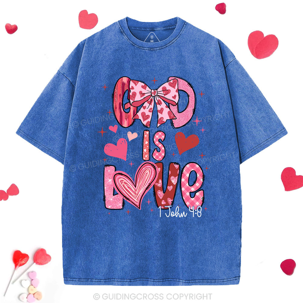 God Is Love  Christian Washed T-Shirt