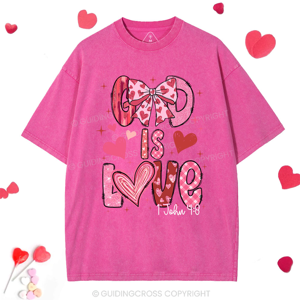 God Is Love  Christian Washed T-Shirt