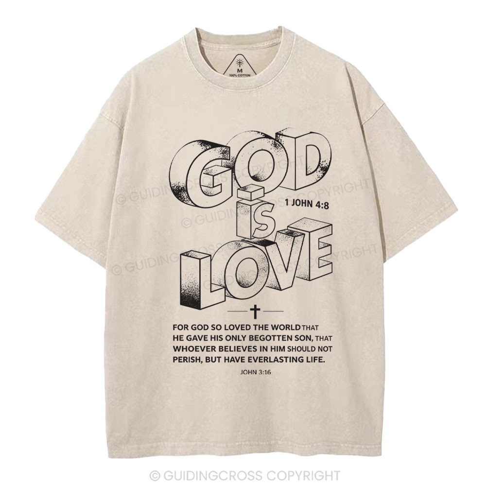 God Is Love Christian Washed T-Shirt