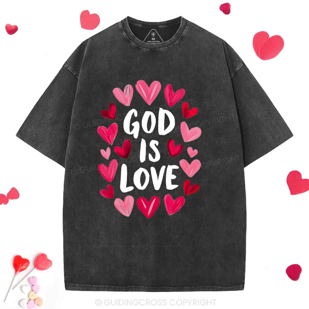 God Is Love Christian Washed T-Shirt 