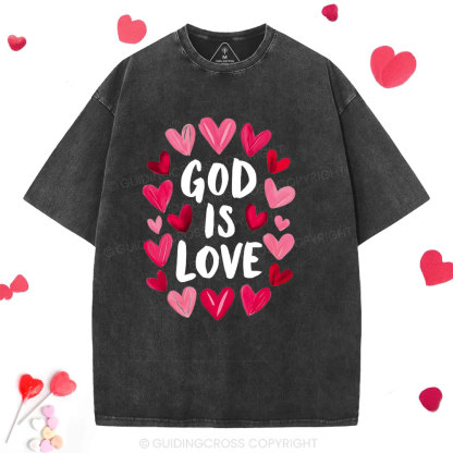 God Is Love Christian Washed T-Shirt 