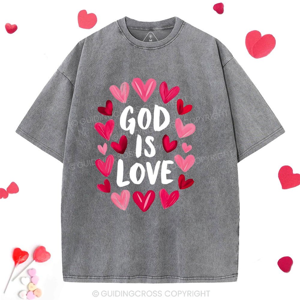God Is Love Christian Washed T-Shirt 